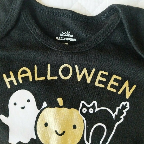 Halloween 18 Months Bodysuit and Bonus Tee 18m Pumpkin Jackolantern - Picture 3 of 3
